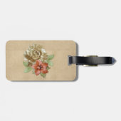 Lederen bloemen op Suede Bagagelabel (Achterkant horizontaal)