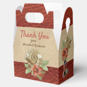 Lederen bloemen op Suede Bedankdoosjes (Geopend)