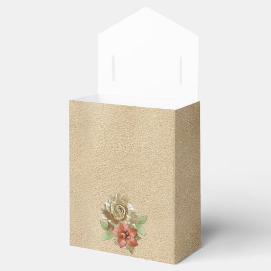 Lederen bloemen op Suede Bedankdoosjes (Geopend)