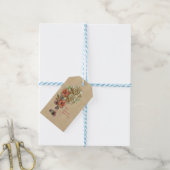 Lederen bloemen op Suede Cadeaulabel (Met Touw)