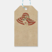 Lederen bloemen op Suede Cadeaulabel (Achterkant)