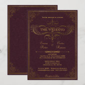 lederen boek bruiloft uitnodiging (Voorkant / Achterkant)