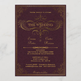  lederen boek bruiloft uitnodiging