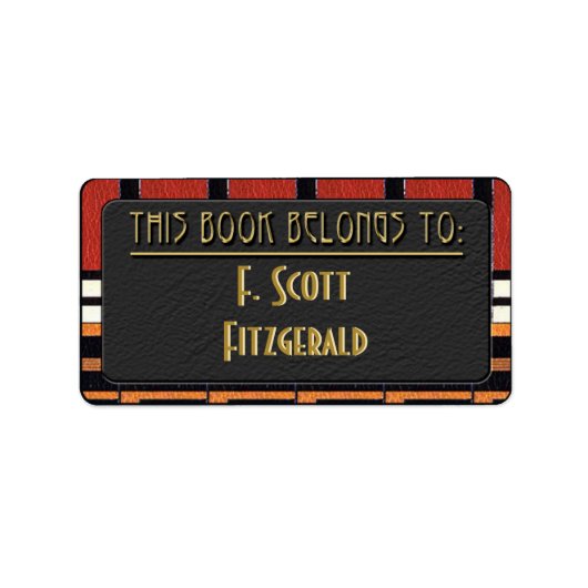 Lederen deco (gepersonaliseerde boekenplaat) etiket (Voorkant)