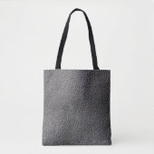 Lederen, donkergrijs, zwart, lederen fotoafdrukken tote bag (Voorkant)