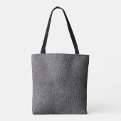 Lederen, donkergrijs, zwart, lederen fotoafdrukken tote bag (Achterkant)