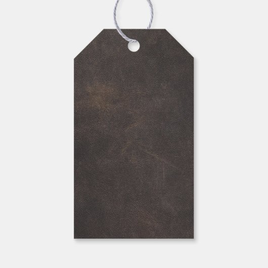 Lederen en Bedankt Lederen Rooster Cadeaulabel (Achterkant)