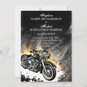 Lederen en Flames Offbeat Biker Weddenschap Kaart (Voorkant)