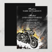 Lederen en Flames Offbeat Biker Weddenschap Kaart (Voorkant / Achterkant)