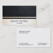 Lederen en gouden sierstrip visitekaartje (Voorkant / Achterkant)