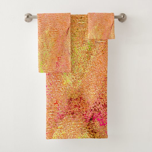 Lederen, gekreukt met verven, zalm bad handdoek (Insitu)