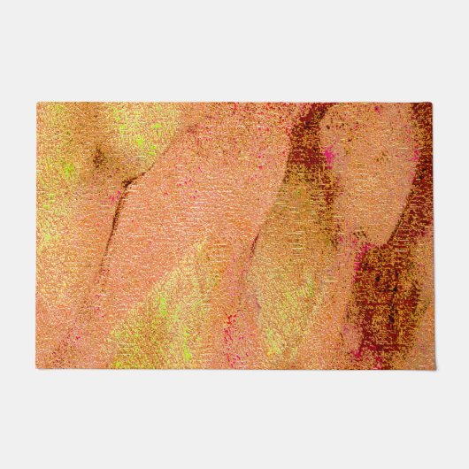 Lederen, gekreukt met verven, zalm deurmat (Voorkant)