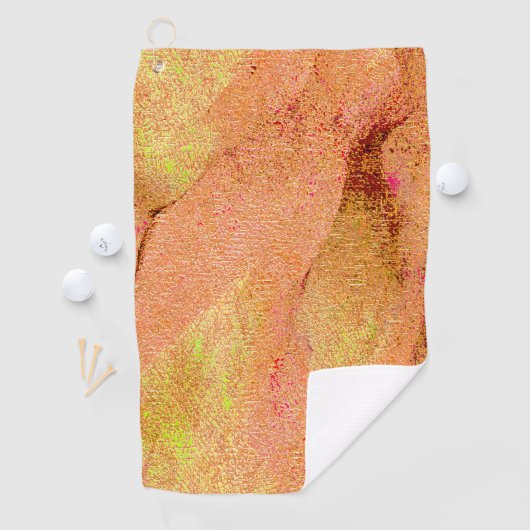 Lederen, gekreukt met verven, zalm golfhanddoek (Insitu)