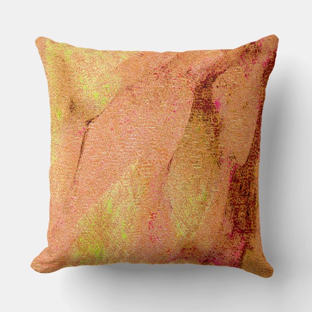 Lederen, gekreukt met verven, zalm kussen (Voorkant)