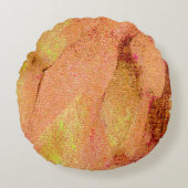 Lederen, gekreukt met verven, zalm rond kussen (Voorkant)