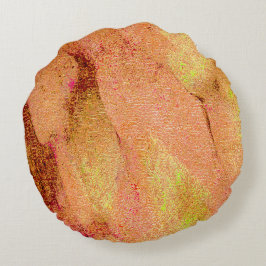 Lederen, gekreukt met verven, zalm rond kussen