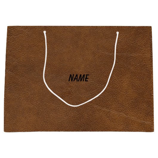 lederen geschenktas groot cadeauzakje (Voorkant)