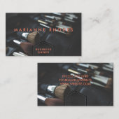 Lederen gestikte flap | Belettering penselen met r Visitekaartje (Voorkant / Achterkant)