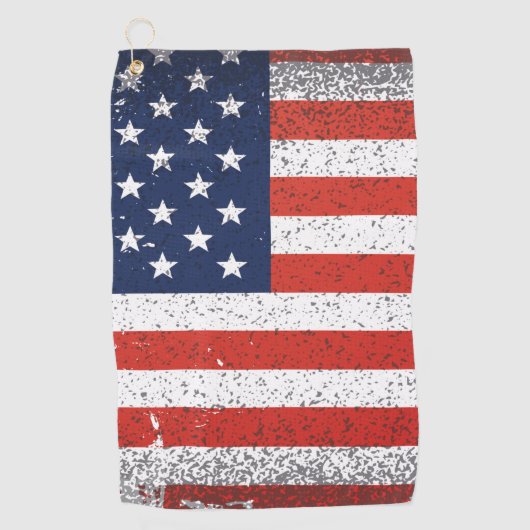 Lederen golfhandschoen met vlag van de VS Golfhanddoek (Voorkant)