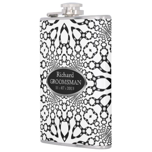 Lederen harnas geometrie personaliseren heup kolf heupfles (Links)