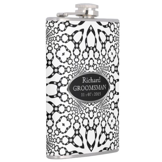 Lederen harnas geometrie personaliseren heup kolf heupfles (Rechts)