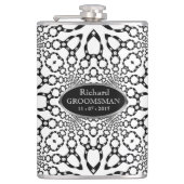 Lederen harnas geometrie personaliseren heup kolf heupfles (Voorkant)