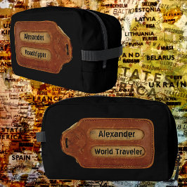 lederen ID Label Toiletartikelen Toilettasje