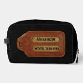  lederen ID Label Toiletartikelen Toilettasje (Voorkant)