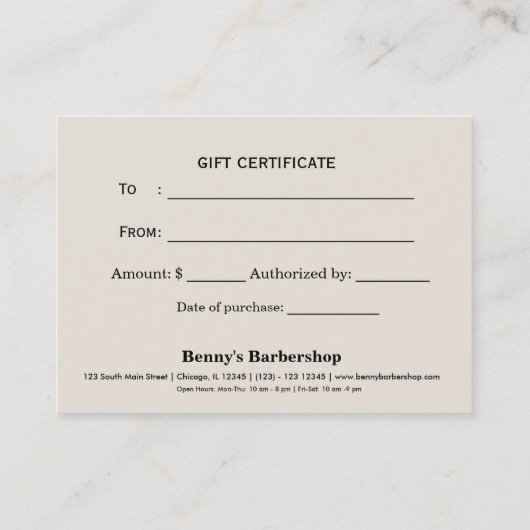 Lederen in de winkel — Cadeaubon Kortingskaartje (Achterkant)