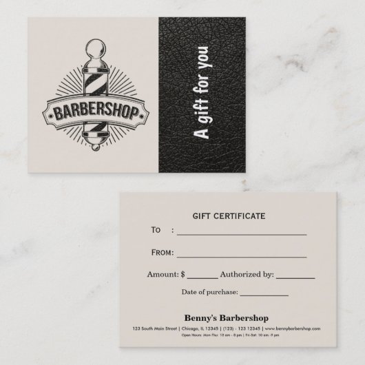 Lederen in de winkel — Cadeaubon Kortingskaartje (Voorkant / Achterkant)