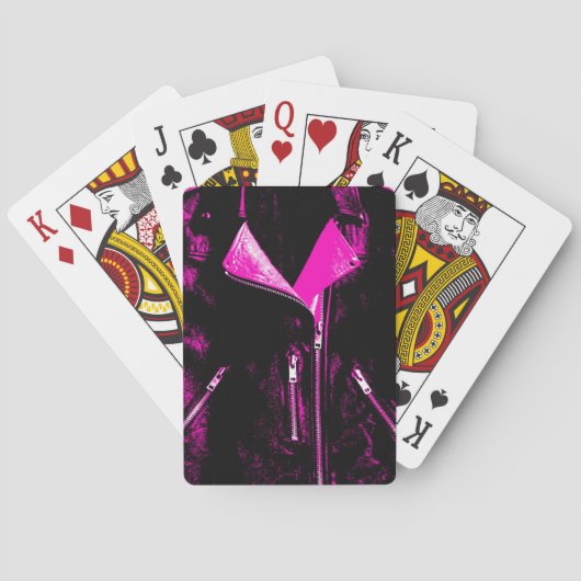 Lederen Jacket Roze speelkaarten (Achterkant)