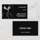 Lederen jasje Witte visitekaartje horizontaal (Voorkant / Achterkant)