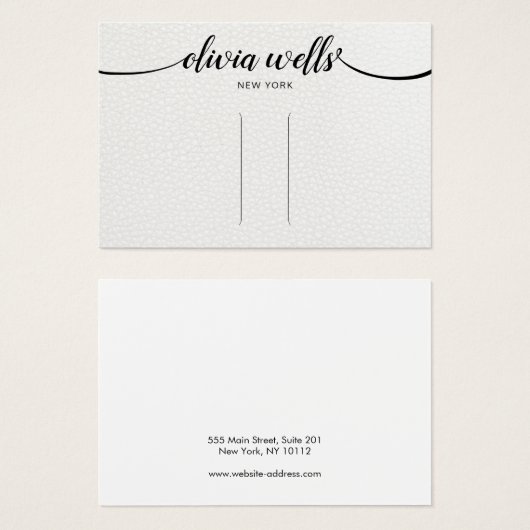 Lederen kalligrafie Haarklemscherm Visitekaartje (Voorkant /achterkant)