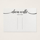 Lederen kalligrafie Haarklemscherm Visitekaartje (Voorkant)