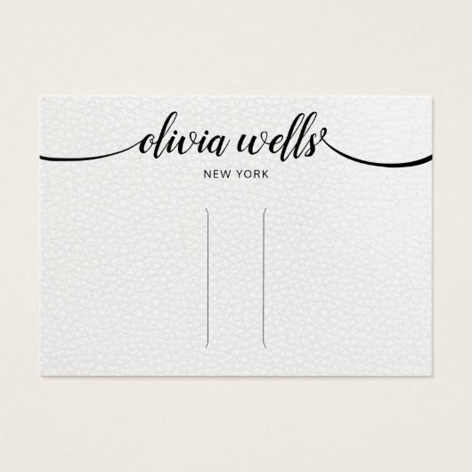 Lederen kalligrafie Haarklemscherm Visitekaartje (Voorkant)