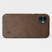 Lederen Kijk uit met Initiaal(s) Telefoon draagtas Case-Mate iPhone Case (Achterkant (horizontaal))