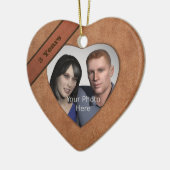 Lederen kijken 3de Jubileum: voeg uw foto toe Keramisch Ornament (Links)