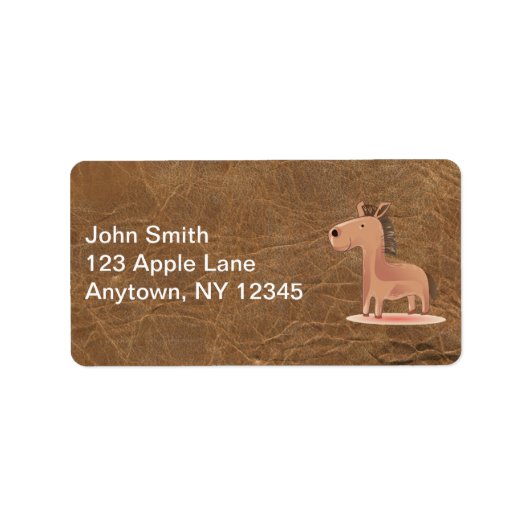 Lederen kijken met paardenadres etiket (Voorkant)
