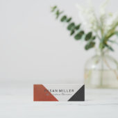 Lederen Kleurblok Mini Visitekaartje (Staand voorkant)