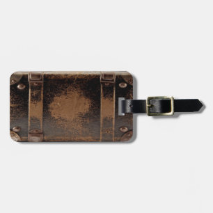 lederen koffer bagagelabel