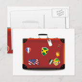 lederen koffer briefkaart (Voorkant / Achterkant)