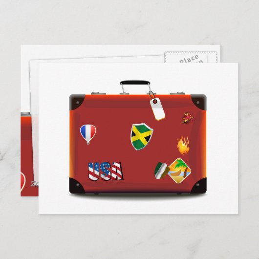  lederen koffer briefkaart (Voorkant / Achterkant)