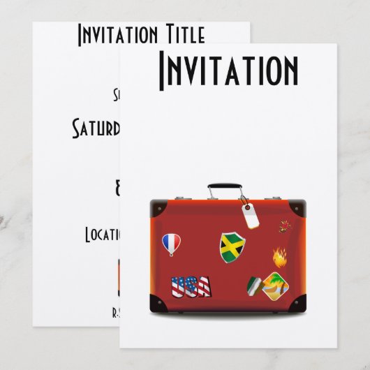  lederen koffer kaart (Voorkant / Achterkant)