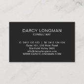 Lederen korrel look zwart houtskool goud visitekaartje (Achterkant)