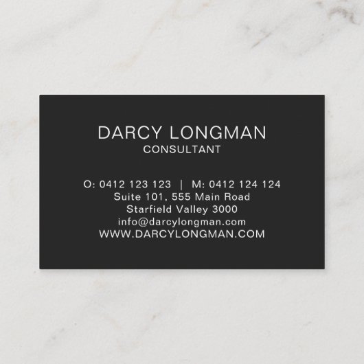 Lederen korrel look zwart houtskool goud visitekaartje (Achterkant)