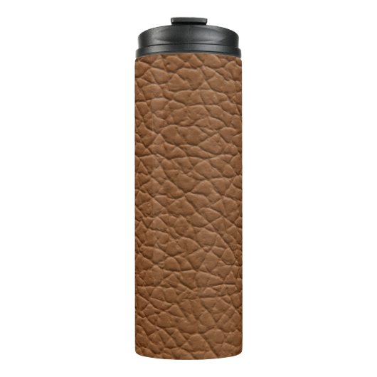 Lederen lichte bruine tinten grote textuur. abs thermosbeker (Voorkant)