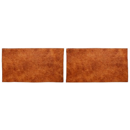 Lederen lijken op cognac bruin vintage kussensloop (Voorkant-Set)