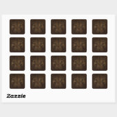 Lederen-look boeket 1 donker vierkante sticker (Vel)