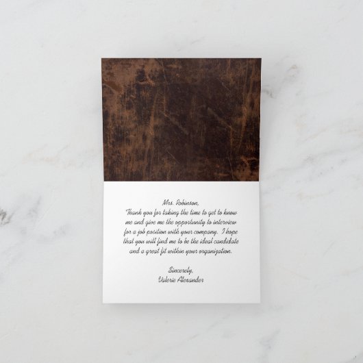 Lederen look bruin/wit Executive Bedankt Custom (Binnen)