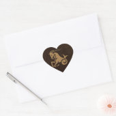 Lederen-look Capricorn Hart Sticker (Envelop)